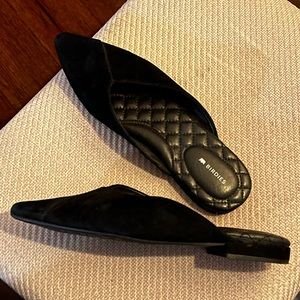 Birdies black suede mule.